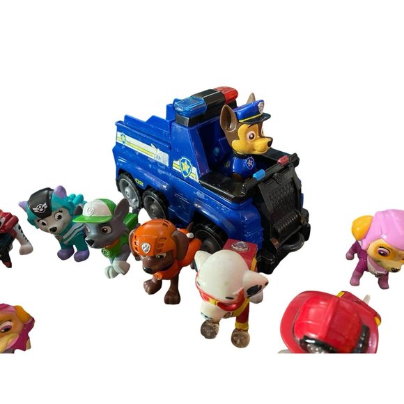 Paw Patrol Collectible Figures & Vehicles Lot Chase Skye Rocky Toy Bundle - Picture 5 of 6